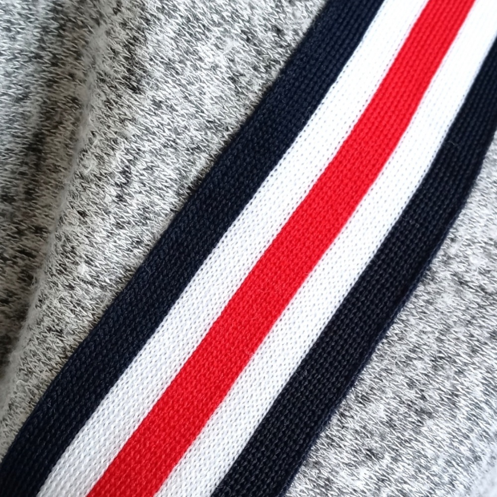 Gaze Women's Soft Grey w Red Blue & White Racer Stripes Long Sleeve Sweater S - Picture 9 of 10